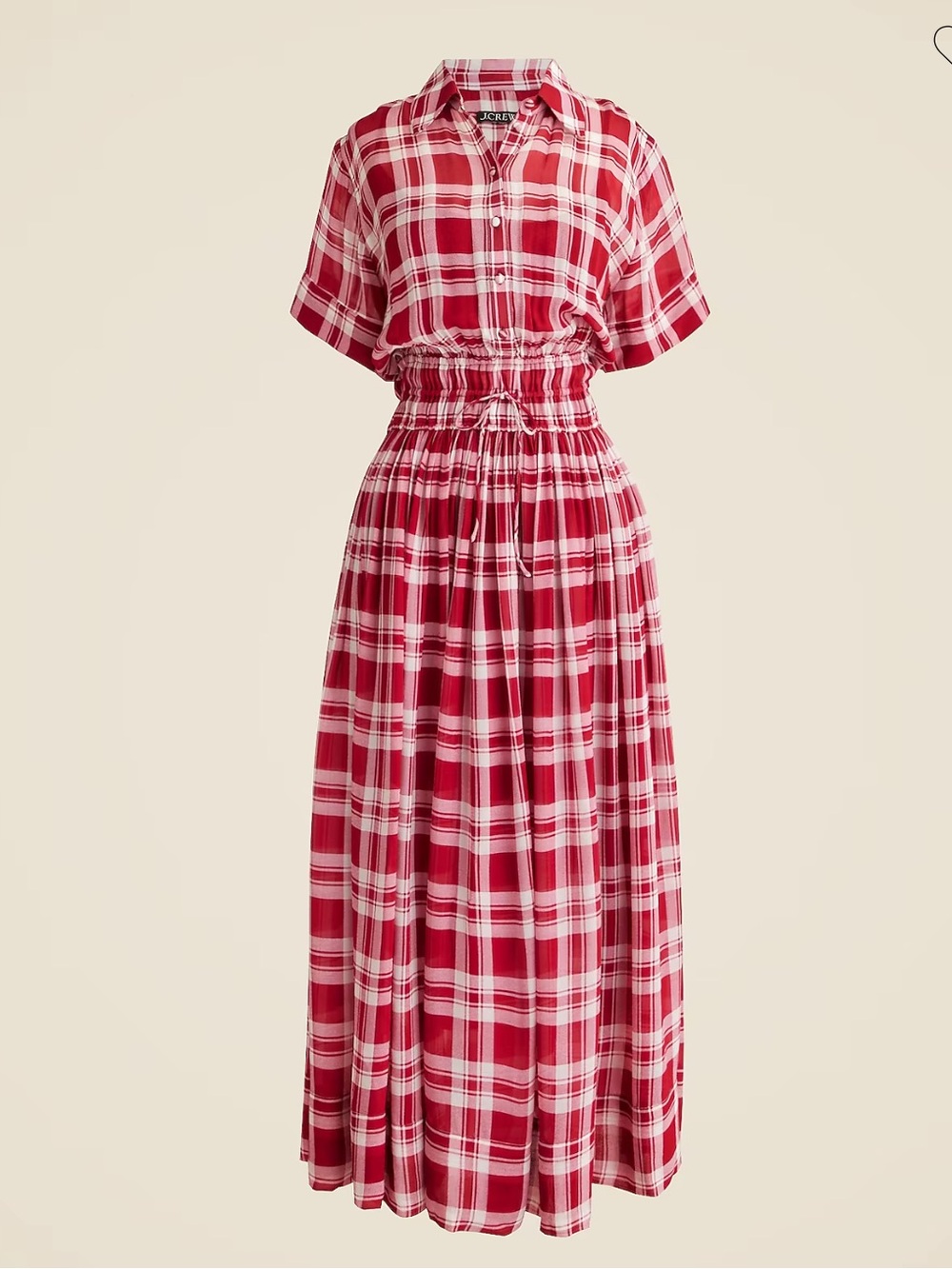 JCrew Elena shirt-dress in plaid viscose chiffon 6